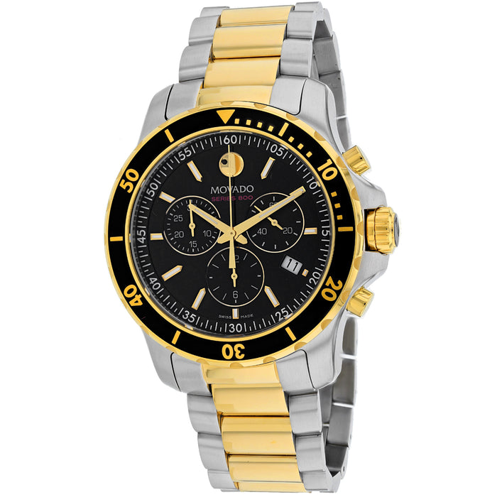 Movado Men's 2-Tone Chronograph Black Dial Watch - 2600146