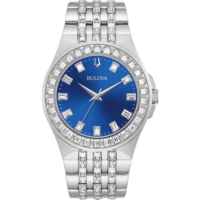 Bulova Men's Crystal Blue Dial Watch - 96A254