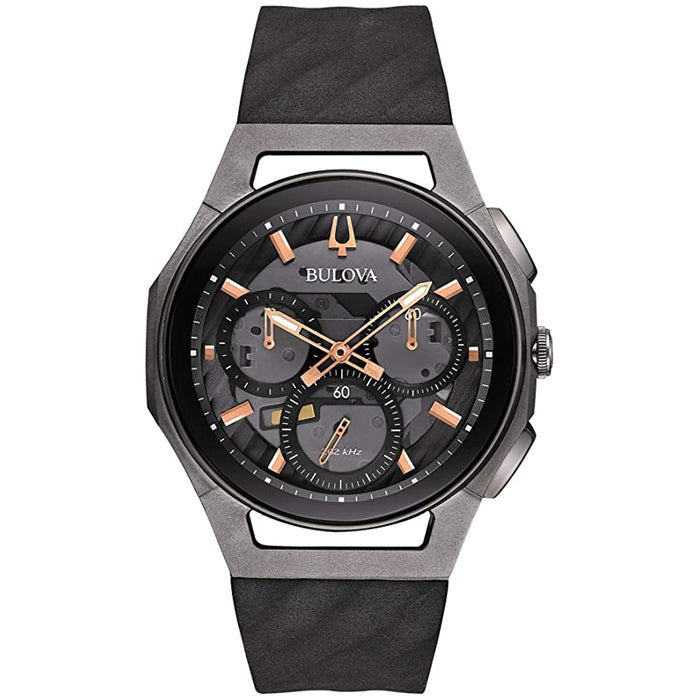 Bulova Men's Curv Black Dial Watch - 98A162