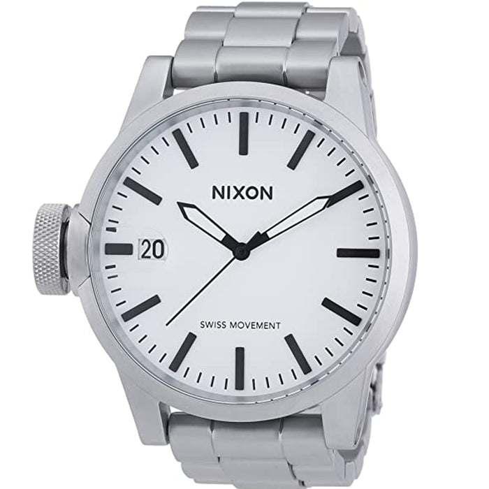Nixon Men's Chronicle SS White Dial Watch - A198-1166