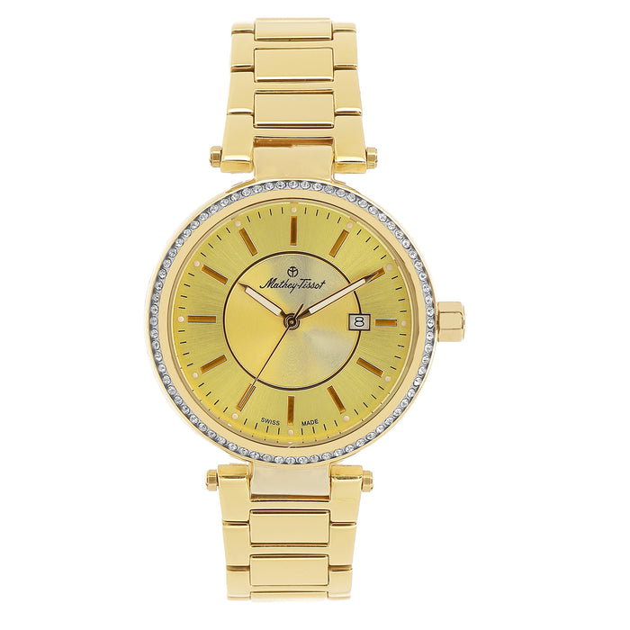 Mathey Tissot Women's Classic Gold Dial Watch - H610PDI