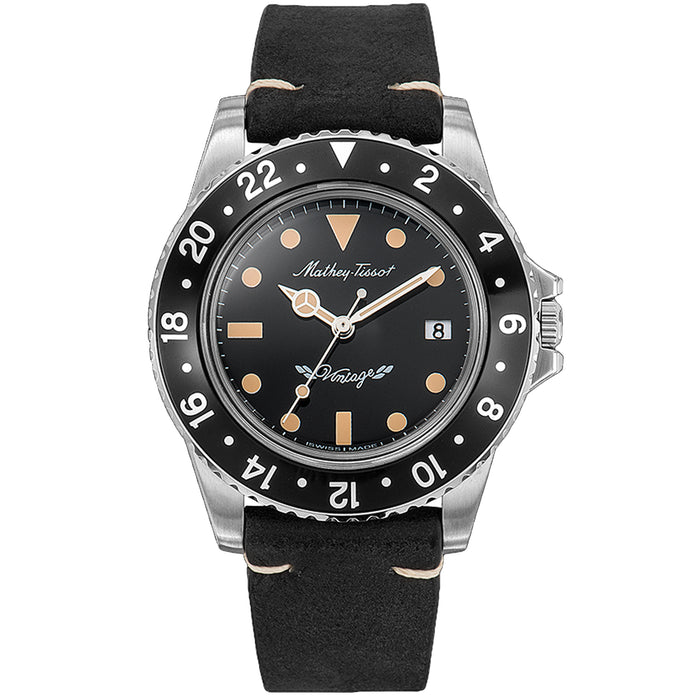 Mathey Tissot Men's Vintage Black Dial Watch - H900ALN