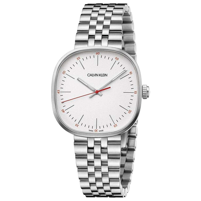 Calvin Klein Men's Squarely White Dial Watch - K9Q12136