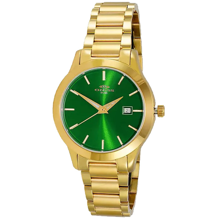 Oniss Women's Royal Green Dial Watch - ON4441-LGGN