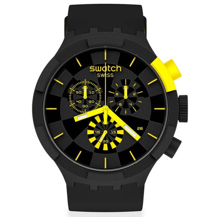Swatch Men's Checkpoint Yellow Black Dial Watch - SB02B403