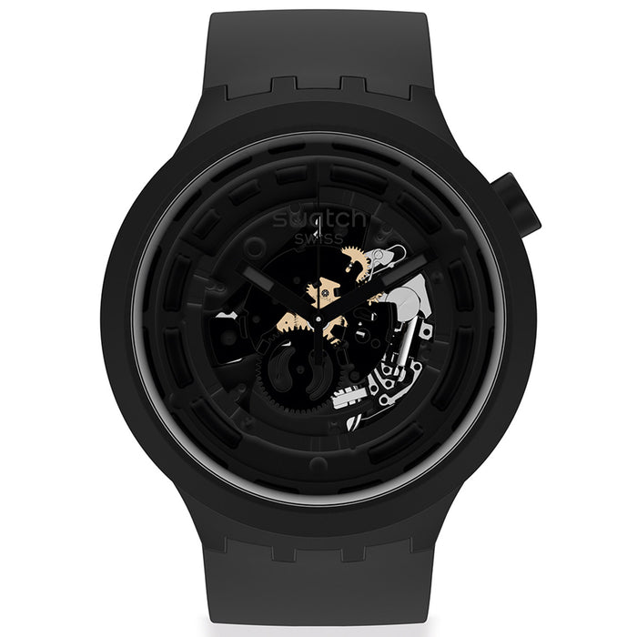 Swatch Men's C-Black Black Dial Watch - SB03B100
