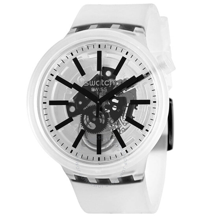 Swatch Men's Blackinjelly White Dial Watch - SO27E101