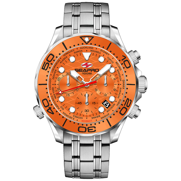 Seapro Men's Mondial Timer Orange Dial Watch - SP0154