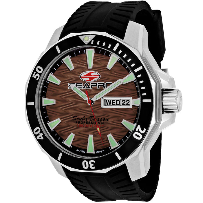 Seapro Men's Scuba Dragon Diver Limited Edition 1000 Meters Brown Dial Watch - SP8315