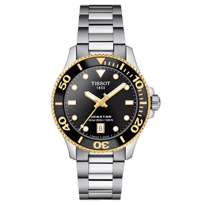 Tissot Men's Seastar Black Dial Watch - T1202102105100