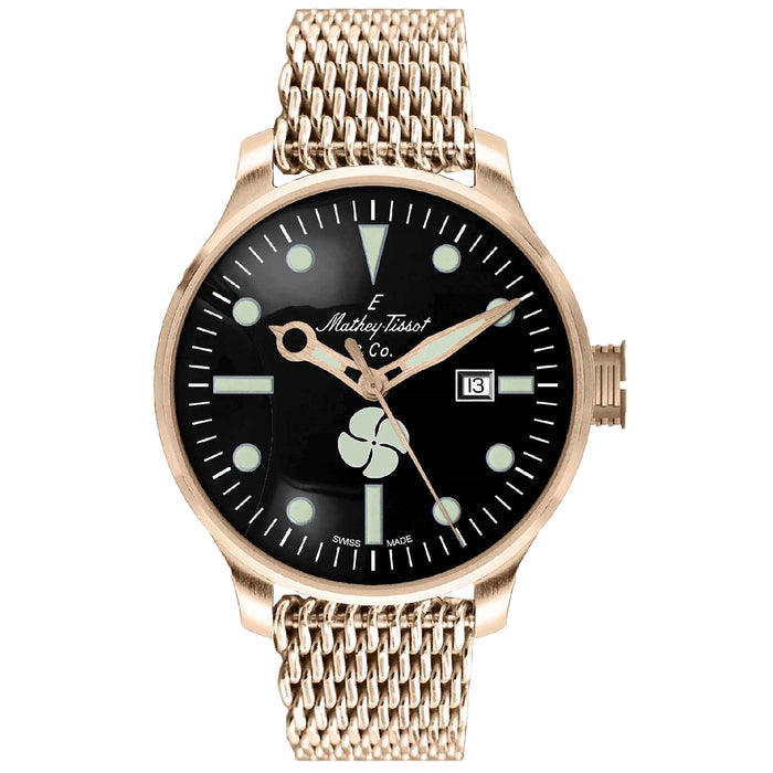 Mathey Tissot Men's Elica Black Dial Watch - U121PN