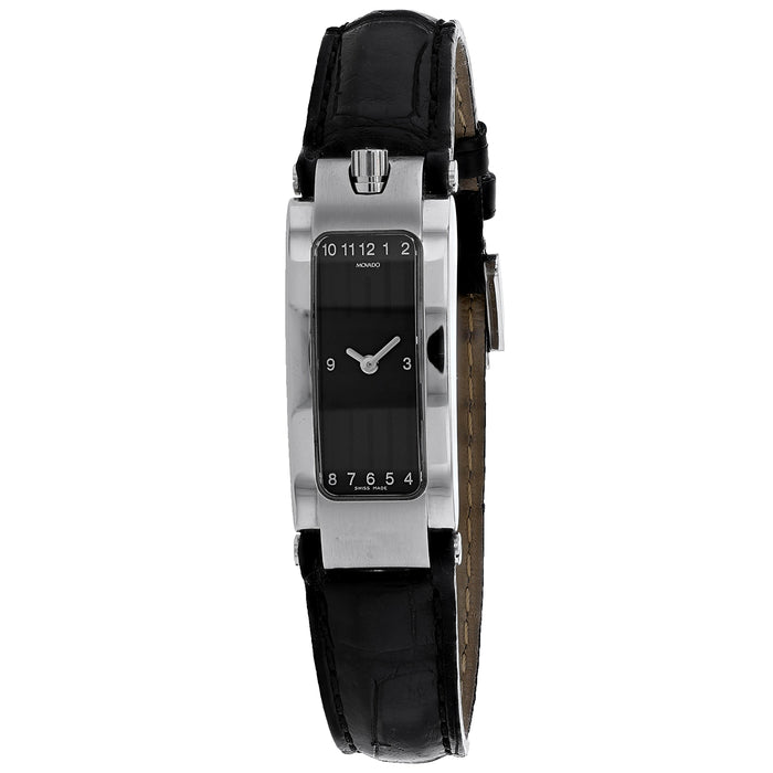 Movado Women's Elliptica Black Dial Watch - 604766