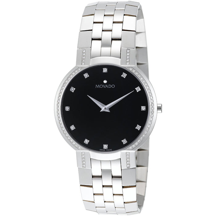 Movado Men's Faceto Black Dial Watch - 606237