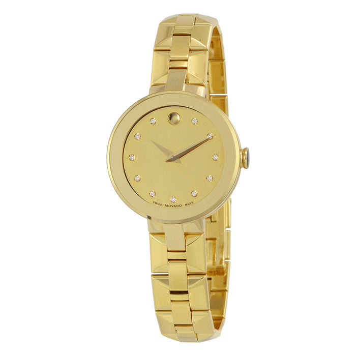 Movado Women's Diamond Gold tone Dial Watch - 606912