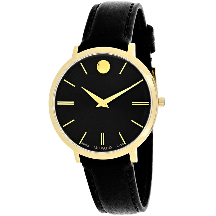 Movado Women's Ultra Slim Black Dial Watch - 607091