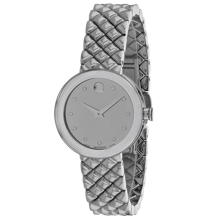 Movado Women's Sapphire Silver Dial Watch - 607106