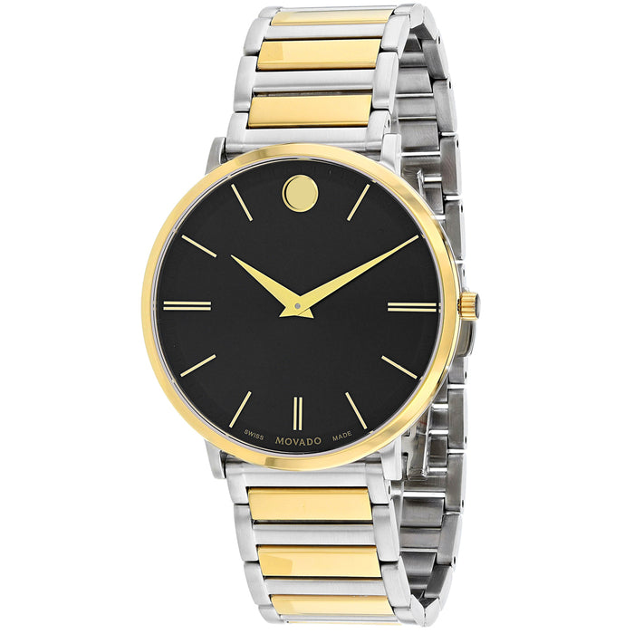 Movado Men's Ultra Slim Black Dial Watch - 607169