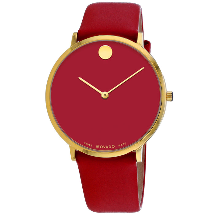 Movado Women's Modern  Red Dial Watch - 607253