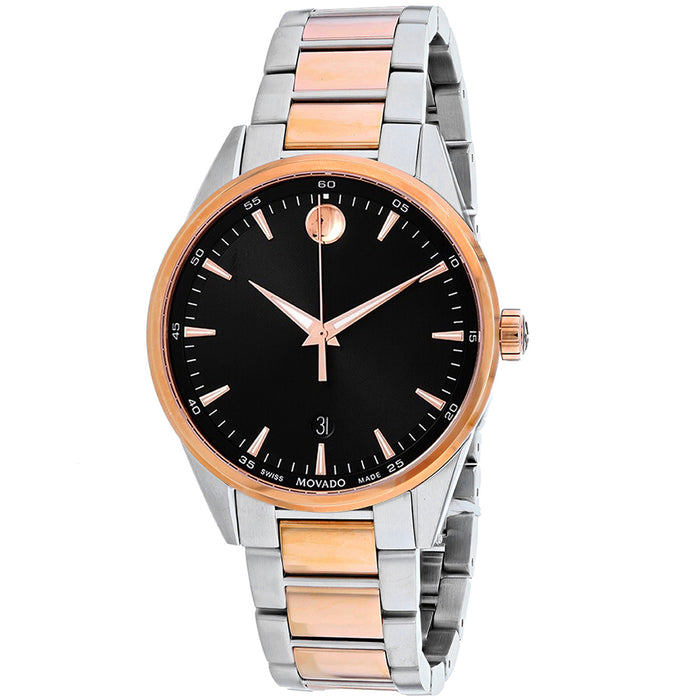 Movado Men's Classic Black Dial Watch - 607359