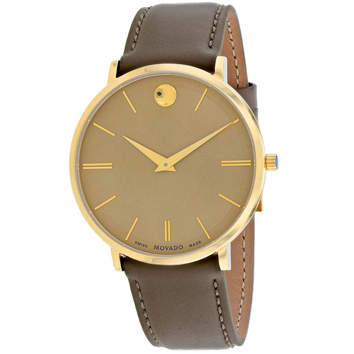 Movado Men's Ultra Slim Gold Dial Watch - 607375