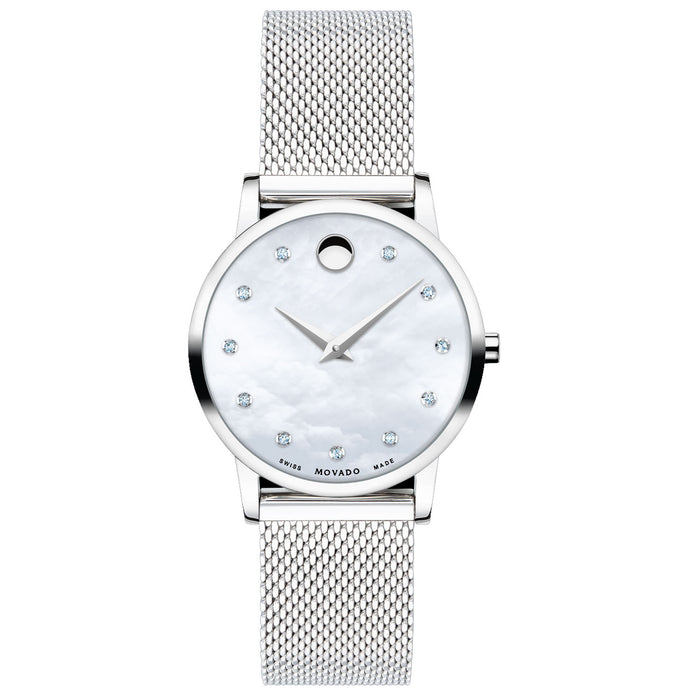 Movado Women's Museum White mother of pearl Dial Watch - 607491