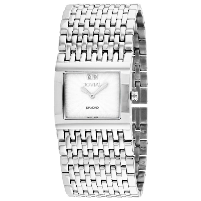 Jovial Women's Diamond White Dial Watch - 08037-MSM-01