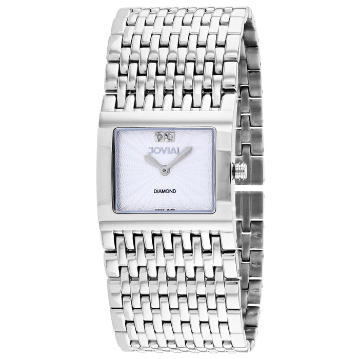 Jovial Women's Diamond Silver Dial Watch - 08037-MSM-02