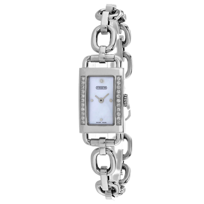 Coach Women's Mother of Pearl Silver Quartz White MOP Dial Watch - 14500465