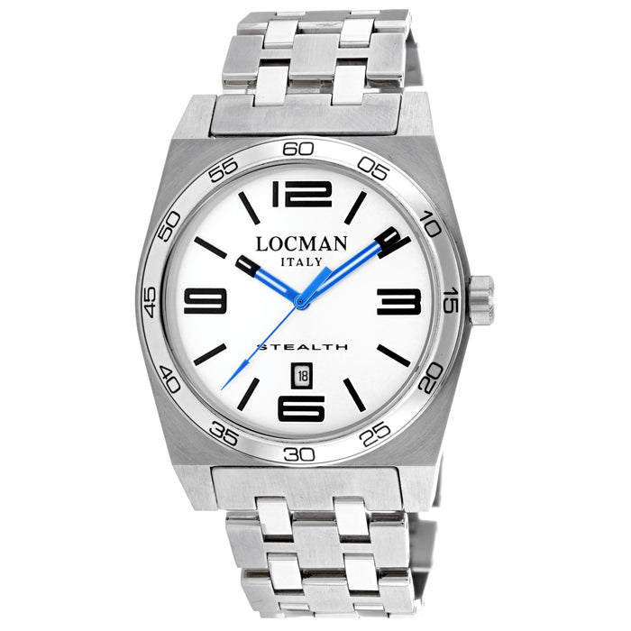 Locman Men's Classic Silver Dial Watch - 208BSLBLST