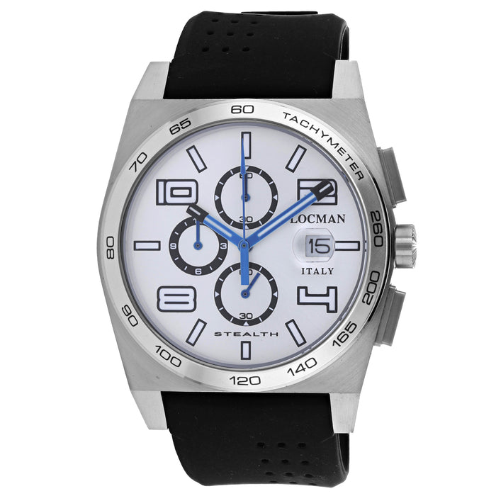 Locman Men's Classic Silver Dial Watch - 209SLBLSTBKR