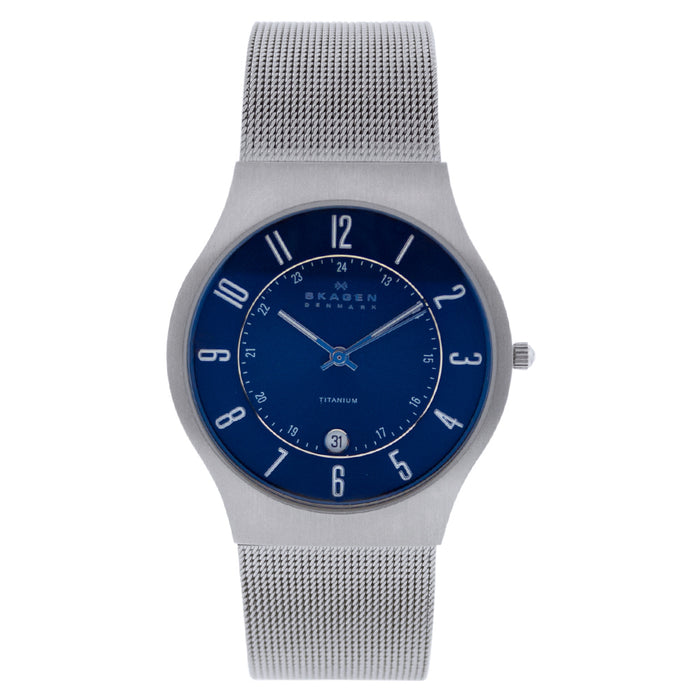Skagen Men's Titanium Blue Dial Watch - 233XLTTN