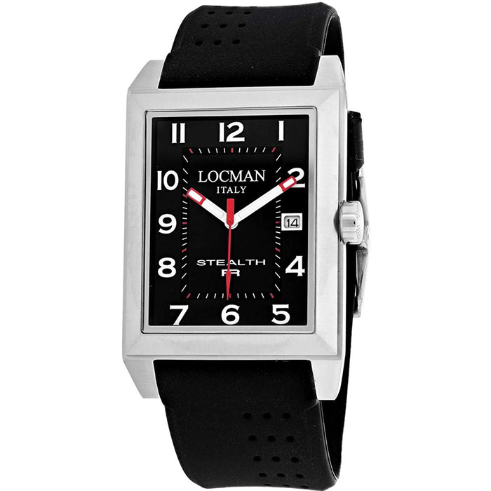 Locman Men's Stealth Black Dial Watch - 241GRY2BK/BKRU