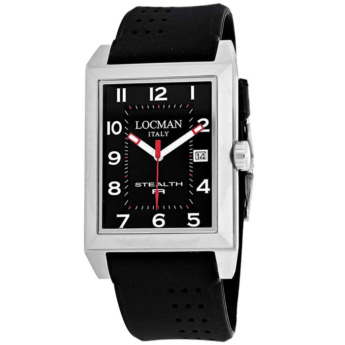 Locman Men's Stealth Black Dial Watch - 241GRY2BK/RDRU