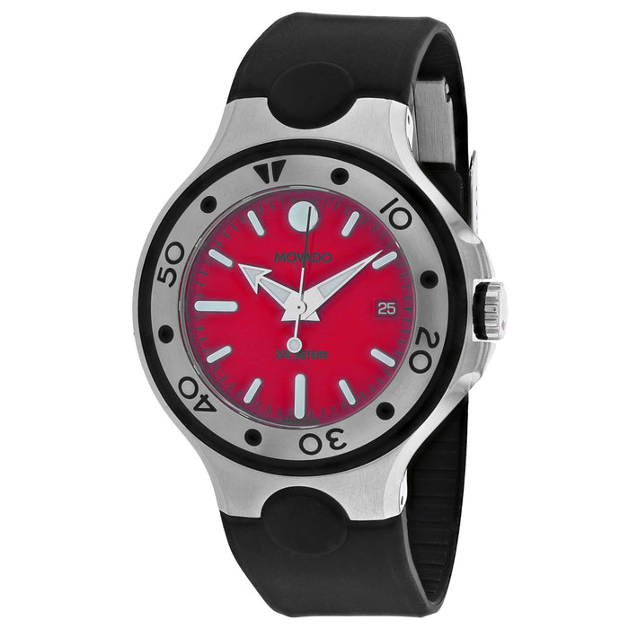 Movado Men's Series 800 Red Dial Watch - 2600012