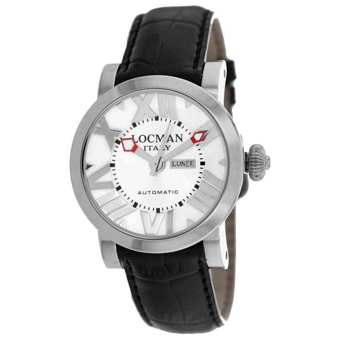 Locman Men's Classic Silver Dial Watch - 293WH/BK LE