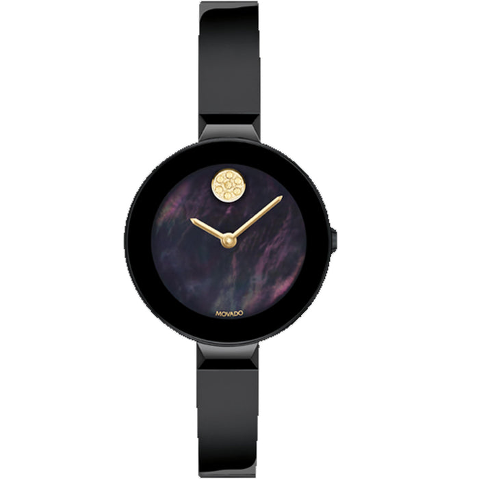 Movado Women's Bold Bangle Black mother of pearl Dial Watch - 3600775