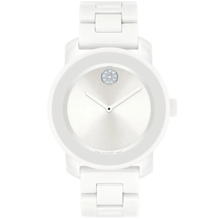 Movado Women's Bold Ceramic Silver Dial Watch - 3600802
