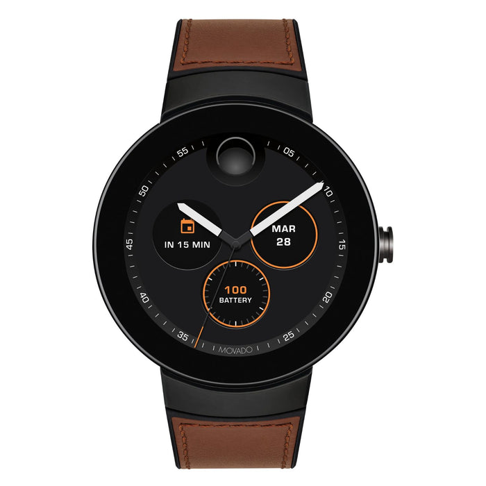 Movado Unisex's Connect Black Dial Watch - 3660019