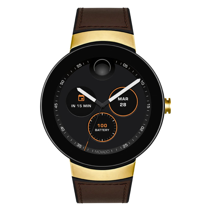 Movado Unisex's Connect Black Dial Watch - 3660021