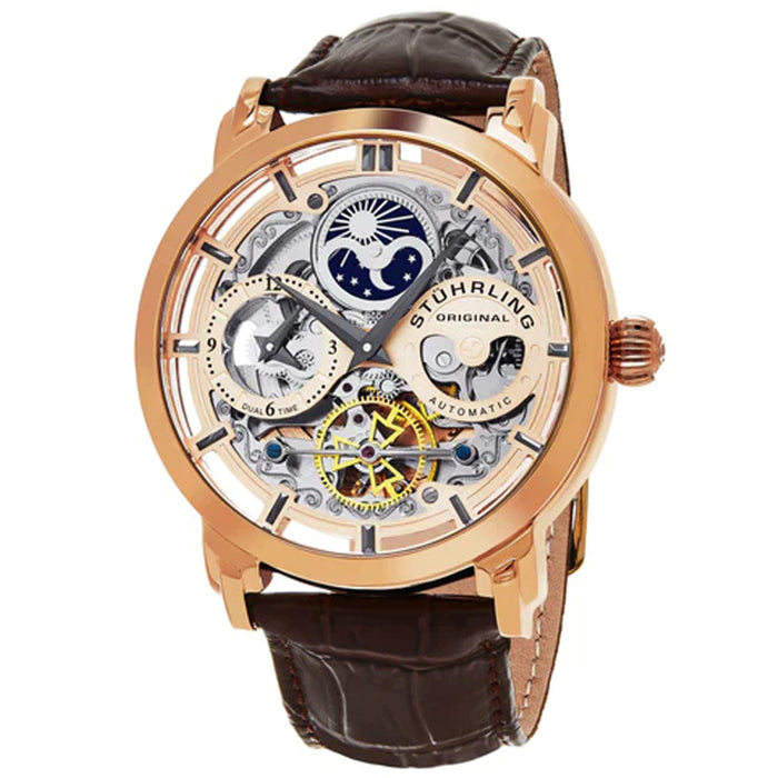 Stuhrling Men's Legacy Rose gold Dial Watch - 371.03