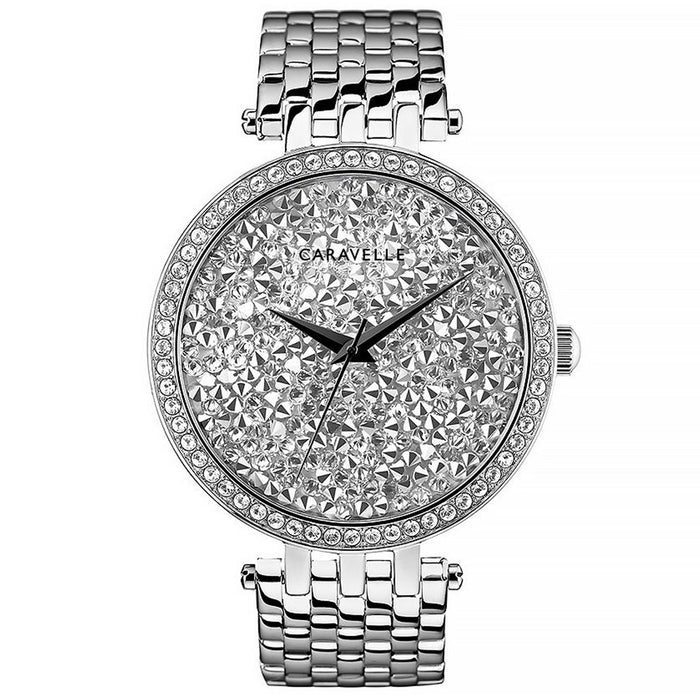 Caravelle Women's Crystal Silver Dial Watch - 43L206