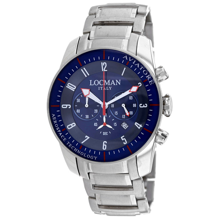 Locman Men's Aviatore Blue Dial Watch - 450NBBL