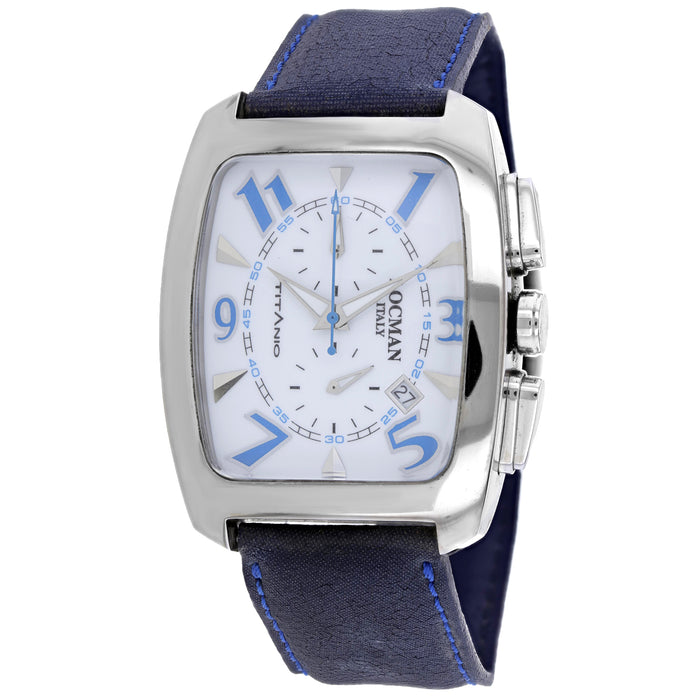 Locman Men's Titano White Dial Watch - 484WH/BL