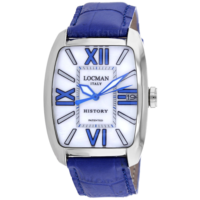 Locman Men's Classic White Dial Watch - 486NMWBL1BL