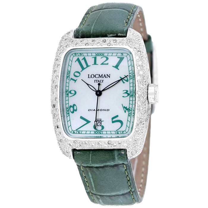 Locman Women's Diamond Mother of Pearl Dial Watch - 488MOPGR2DC/GR