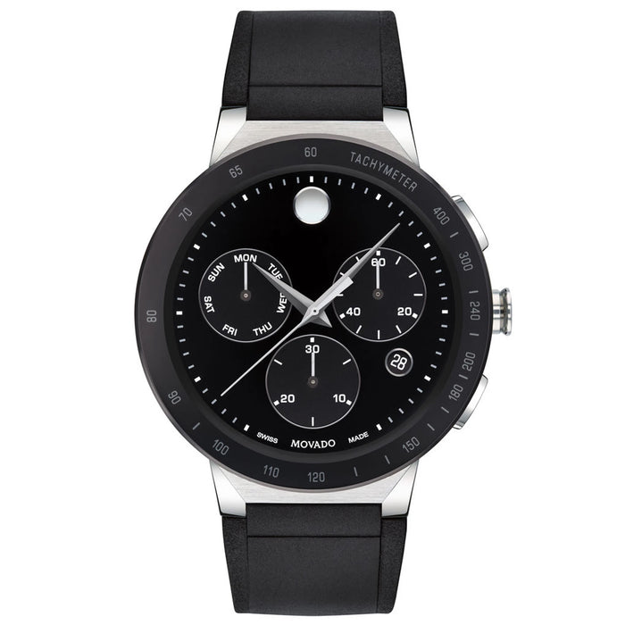 Movado Men's Sapphire Black Dial Watch - 607240