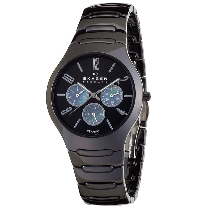 Skagen Women's Ceramic Black Dial Watch - 817SXBC1