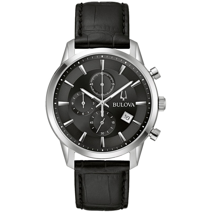 Bulova Men's Sutton Black Dial Watch - 96B403