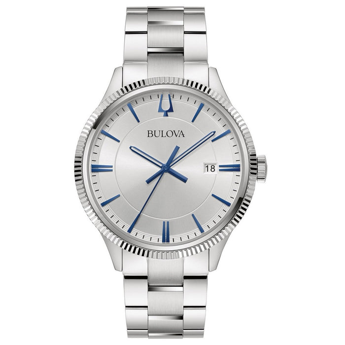 Bulova Men's Stainless Steel Silver Dial Watch - 96B451