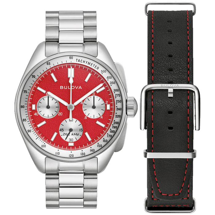Bulova Men's Lunar Pilot Archive Series Red Dial Watch - 96K115